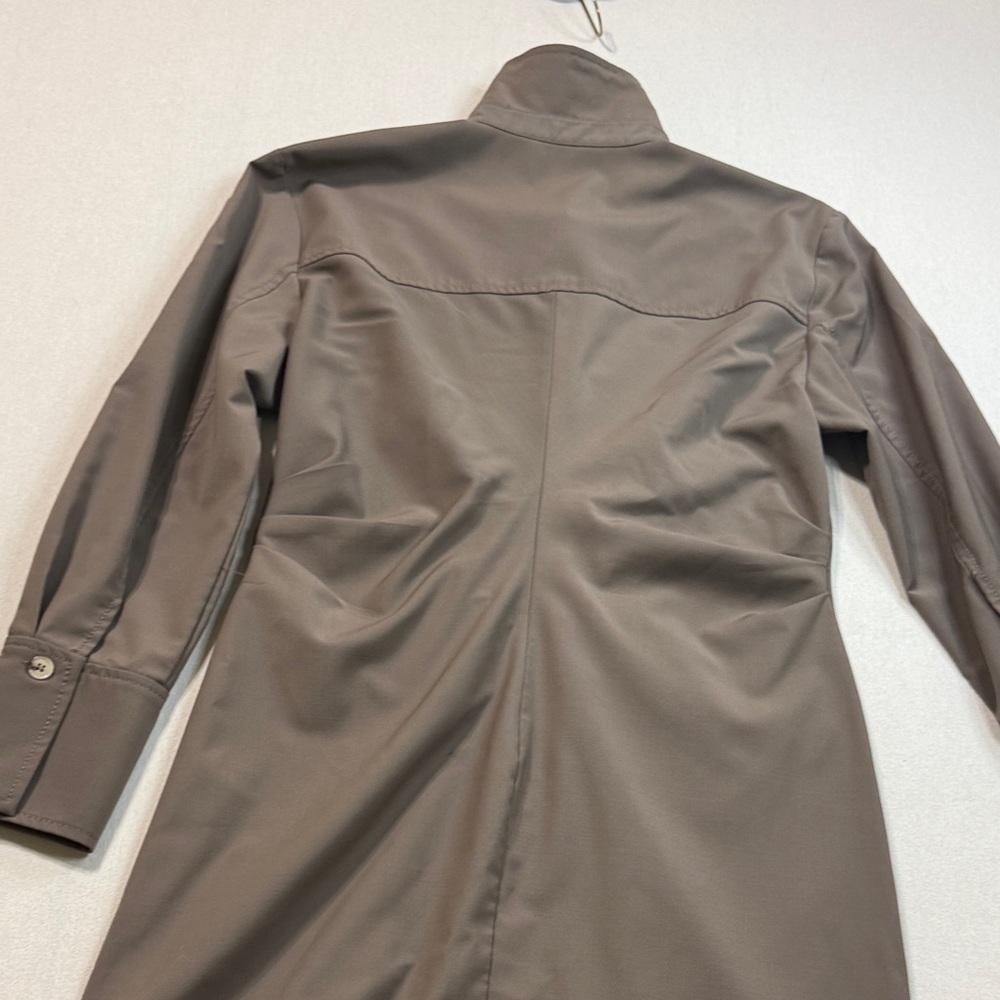 Zara Brown Long Sleeve Dress with Button Detail - Picture 10 of 11
